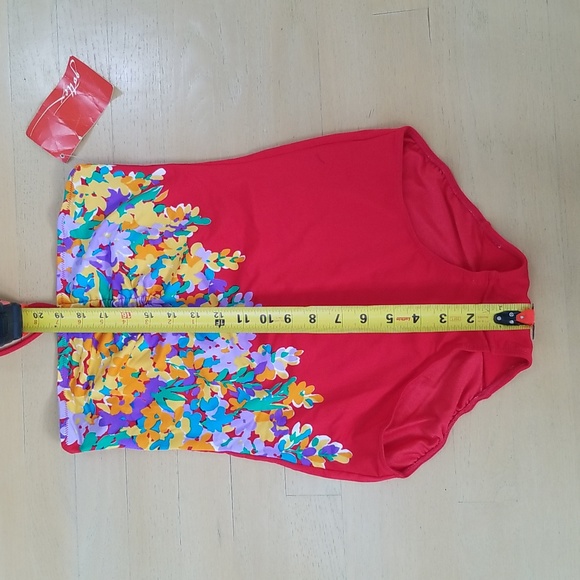 Vintage Floral Red Swim Suit Tie Halter NWT - Picture 8 of 10